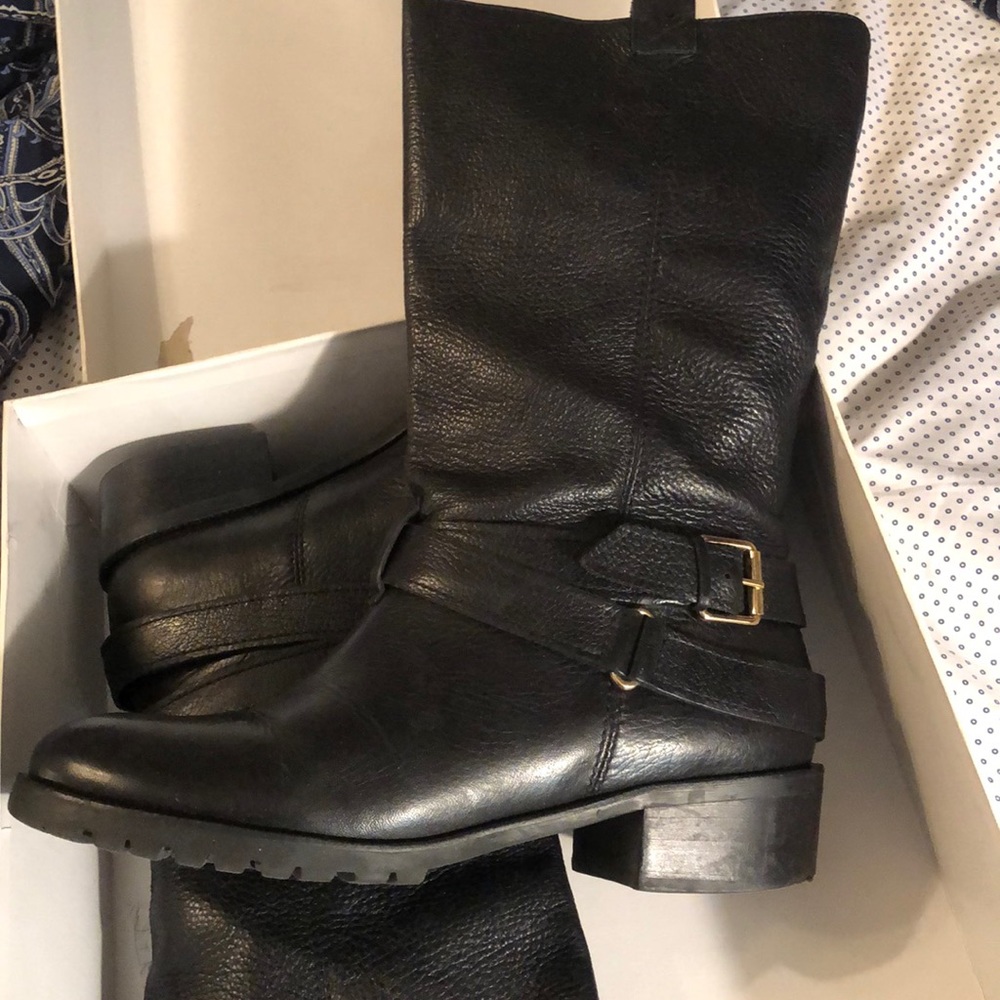 Diane von Furstenberg Lea Buckle Boot 10 moto boots